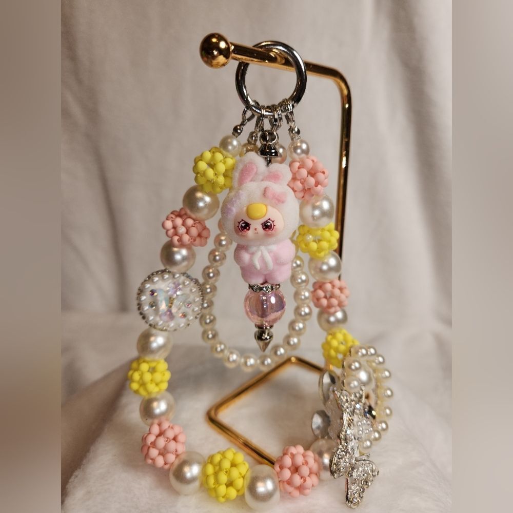 New Handmade Baby Three Keychain, Phone Chain, Bag Charm! Adorbs!